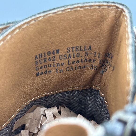 AETREX Stella Olive Green Suede Lace up Zip Ankle Boot EU 42 US 11 Arch Support - Picture 7 of 12